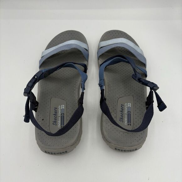 Skechers Sandals Womens Size 9 Reggae Outdoor Lifestyle Blue Flip Flop Strap C2‎ - Picture 5 of 9